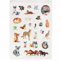 Наклейки детские декоративные Проф-пресс Мир животных 100 штук в упаковке, 1400890