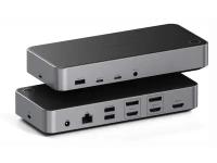 Док-станция Satechi Triple 4K Display Docking Station (2xUSB 3.0, USB 3.1, 2xUSB Type-C, 3xHDMI, 2xDP, RJ-45, Mini jack), Серый космос ST-D4KTM-EU