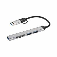 Переходник Vcom Адаптер TypeC+adapter-->USB3.0+2USB2,0+SD+TF