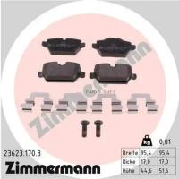 ZIMMERMANN 23623.170.3 23623.170.3_колодки дисковые задние!\BMW E81/E87/E90 1.6i-2.0i/1.6D/1.8D 04>,Mini Cooper 1.6-2.0 10>