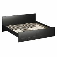 Кровать ГУД ЛАКК Сириус, двуспальная, 200х200 см, черная, дуб венге