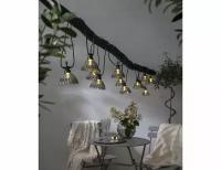 Гирлянда из лампочек ROMANTIC LOFT, 12 тёплых белых LED-огней, 4.95+5 м, чёрный провод, уличная, STAR trading