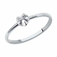 Помолвочное кольцо из белого золота Diamant online с бриллиантом 243485, Белое золото 585°, 16