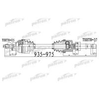 Полуось передний мост справа 25x935x58,5x37 PEUGEOT 3008 1.6 HDI 09- 308 CC (4B) 2.0 D 09- Patron PDS0528