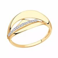 Золотое кольцо Золотые узоры 01-7817 с цирконием, Золото 585°, размер 17