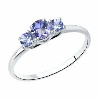 Серебряное кольцо Diamant online 270039 с танзанитом, Серебро 925°, 18,5