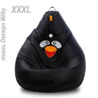 Кресло-мешок Angry Birds Bomb 135х95см Размер XXXL, из Deswpo Milky черная птичка Энгри Бердс