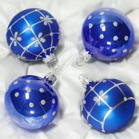 Елочка Набор стеклянных елочных шаров Классик 6 см, 4 шт синий С 1115