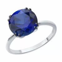 Серебряное кольцо Diamant online с ситаллом цвета Сапфир 270522, Серебро 925°, 19,5