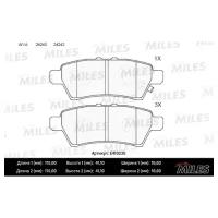 Колодки тормозные (Новая смесь Low-Metallic) задние (NISSAN PATHFINDER 05-/NAVARA 05-) (без датчика) E410235 MILES E410235