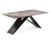 Стеклянный стол Woodville Ноттингем 180х90х74 карелия / черный