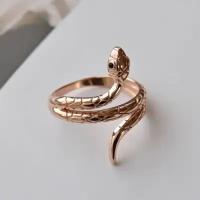 Кольцо Аквамарин Кольцо Змея из красного золота 585 пробы