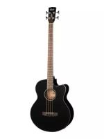 AB850F-BK-BAG Acoustic Bass Series Электро-акустическая бас-гитара, с вырезом, черная, Cort