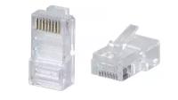 Cabeus 8P8C Коннектор RJ-45 под витую пару, категория 5e, универсальный (для одножильного и многожильного кабеля) для проводников с толщиной по изоляц