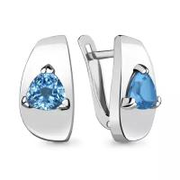 Серебряные серьги Aquamarine А4753405 с топазом, Серебро 925°