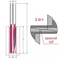 Фреза прямая пазовая с врезным зубом Z=2+1 (длинная серия) D=8x30x120 S=8 PROCUT 105808LP