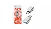 Переходник адаптер для USB3.0 to Type-C, ISA G-01, OTG, Серебристый