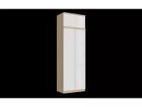 Челси Шкаф 2-х створчатый платяной + антресоль к шкафу 800 (Белый глянец, Дуб Сонома)
