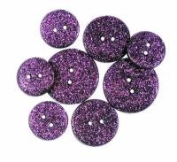 Пуговицы Glitter Buttons, пластиковые, фиолетовые, 7 шт., 1 упаковка