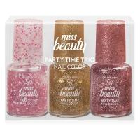 Golden Rose Набор лаков для ногтей Miss Beauty Party Time Trio Nail Color 3 шт