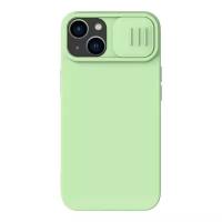 Nillkin Чехол Nillkin CamShield Silky Magnetic Silicone для iPhone 14, Mint Green (magsafe)