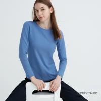 HEATTECH Extra Warm Cotton Термо рубашка с длинными рукавами, синий, XXS