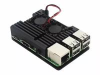 Чехол алюминиевый с охлаждением для Raspberry Pi 3 Model B / B +, черный