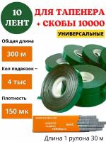 Green Helper Набор Лента для тапенера 10 шт, скобы 1уп по 10000