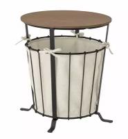 ANGESBYN Приставной столик с местом для хранения, материал сосна, тонированная в черный/светло-коричневый цвет, размер43 см