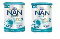 Молочная смесь Nestle NAN 2 OPTIPRO для роста, иммунитета и развития мозга, с 6 месяцев, 400 г 2 шт