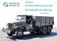 QD48029 3D Декаль интерьера GMC CCKW 353 (open cab) (Tamiya)