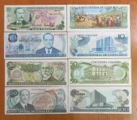 Набор Банкнот Коста-Рика 5 10 50 и 100 колон 1986 - 1993 год UNC