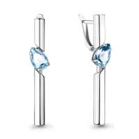 Серебряные серьги Aquamarine А4744705 с топазом, Серебро 925°