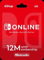 Подписка Nintendo Switch Online (12 месяцев, США)