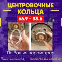 Центровочные кольца для дисков 66.9 - 58.6 (алюминиевые) 4шт. переходные центрирующие проставочные супинаторы на ступицу