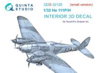 QDS-32125 3D Декаль интерьера кабины He 111 P/H (Revell/ProModeler) (малая версия)