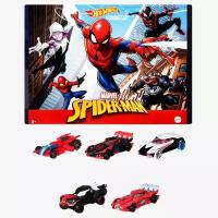 Коллекционный набор машинок Hot Wheels Character Cars Spider-Man 5-Pack (Хот Вилс Автомобили персонажей Человек-паук 5 машинок)
