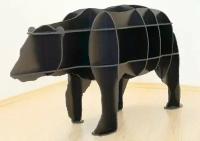 Полка-столик ДекорКоми "Медведь" из дерева (черный / 6 мм)