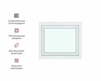 Окно-фрамуга ПВХ КВЕ Expert откидное 60х70 двухкамерный стеклопакет цвет белый