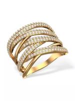 Золотое кольцо «Хит» с бесцветными фианитами 1100841-00770-18.5