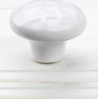 Ручка мебельная кнопка (2 ШТ) керамика, белый цвет 1516-dankou-bai