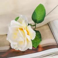 Цветы искусственные "Роза бежевая" 40 см, 10 шт