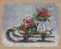 Рождественские сани #1603 Овен Набор для вышивания 25 х 20 см Счетный крест