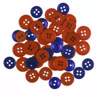Пуговицы Favorite Findings - круглые, пластиковые, красно-фиолетовые, 130 шт., 1 упаковка