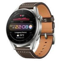 Смарт-часы Huawei Watch 3 Pro 1.43", титан / коричневый [55026811]