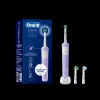 Oral-B Набор Электрическая зубная щетка Vitality PRO Protect X Clean +2 сменные насадки для бережной чистки лиловая 1 уп