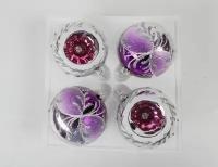 Набор стеклянных шаров зимние фонарики, фиолетовый, 4х85 мм, Елочка С 2204-фиол