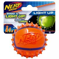 NERF игрушка для собак светящийся мяч с шипами, синий оранжевый - 6 см