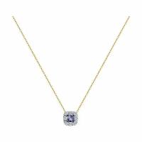 Золотое колье Diamant online 266551 с бриллиантом и танзанитом, Золото 585°, 45