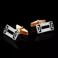 PLATINA jewelry Золотые запонки с фианитами 10-0049-00-401-1111-25